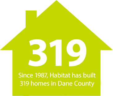Since 1987, Habitat has built 319 homes in Dane County.