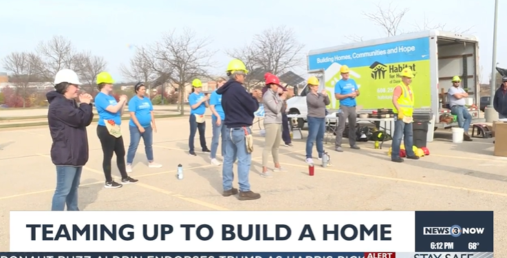 Staff from Alliant Energy building a Habitat home